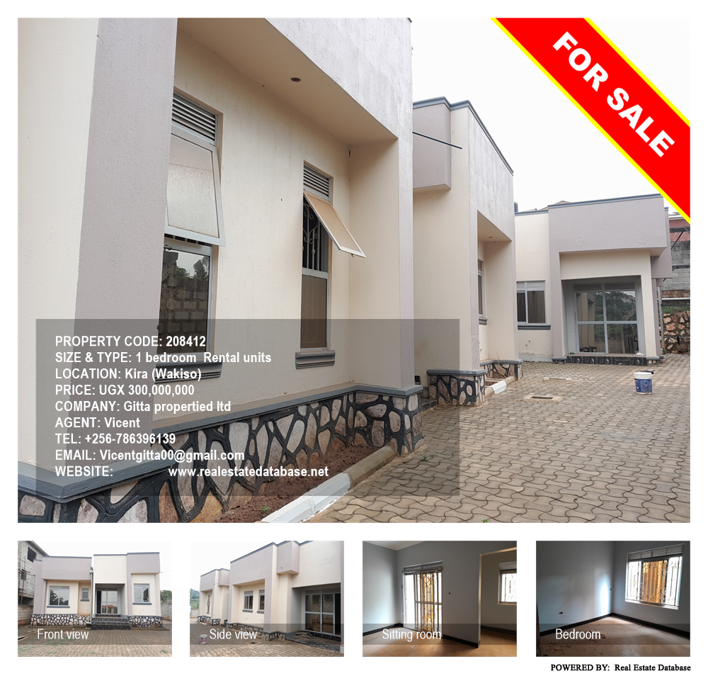 1 bedroom Rental units  for sale in Kira Wakiso Uganda, code: 208412