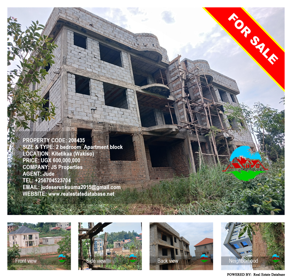 2 bedroom Apartment block  for sale in Kitetikaa Wakiso Uganda, code: 208435