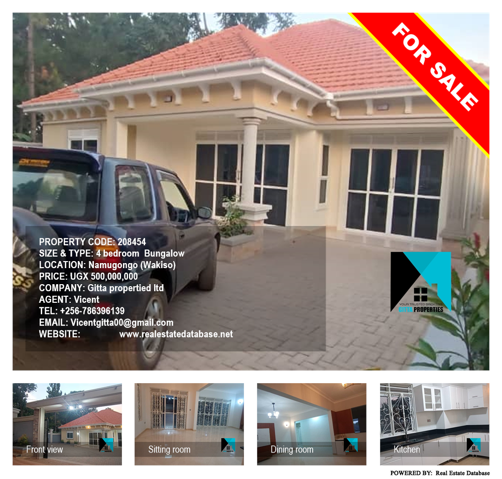 4 bedroom Bungalow  for sale in Namugongo Wakiso Uganda, code: 208454