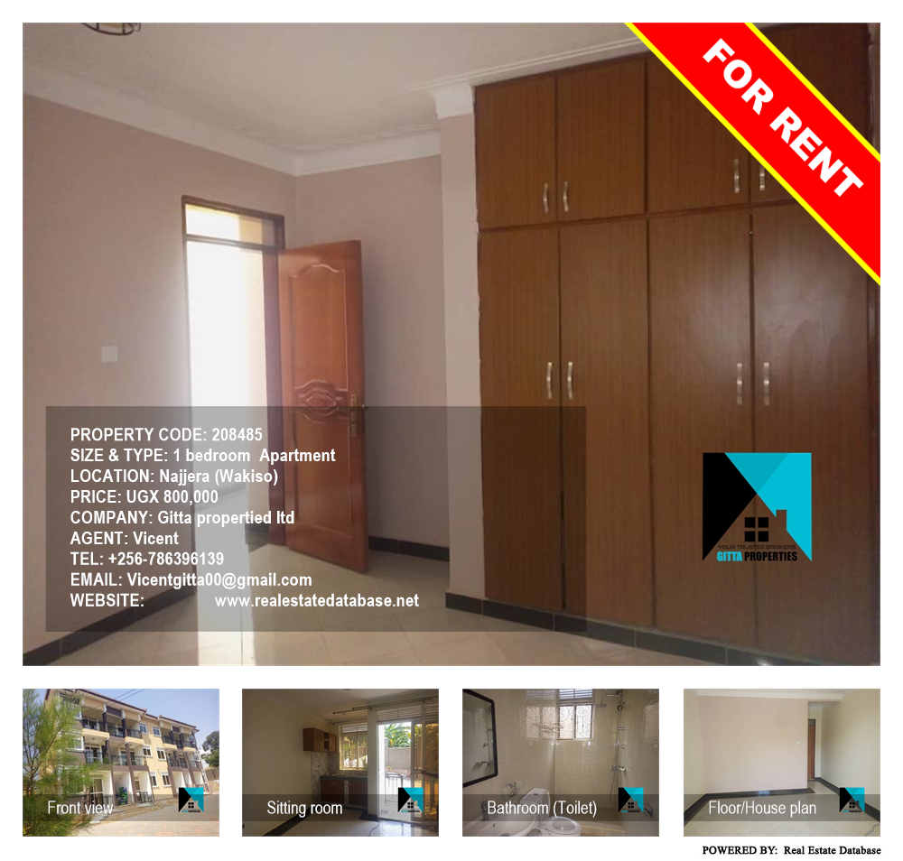 1 bedroom Apartment  for rent in Najjera Wakiso Uganda, code: 208485