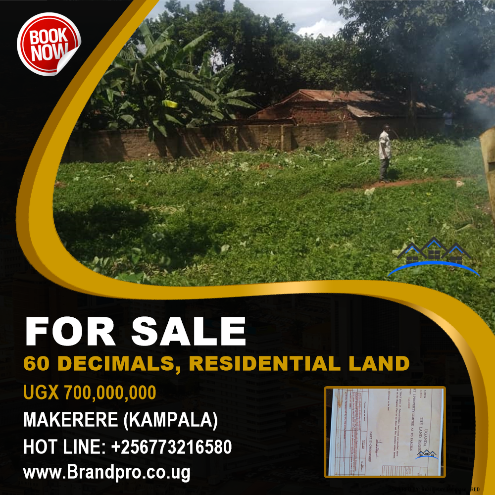 Residential Land  for sale in Makerere Kampala Uganda, code: 208513