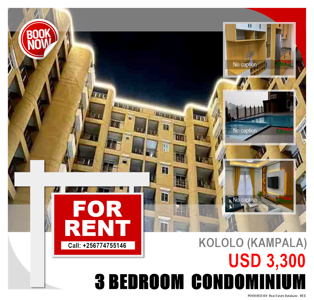 3 bedroom Condominium  for rent in Kololo Kampala Uganda, code: 208556