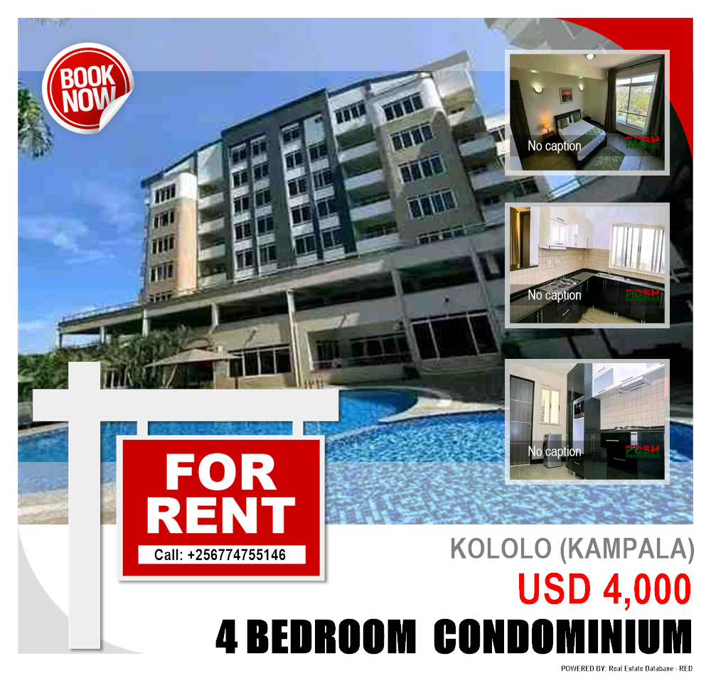 4 bedroom Condominium  for rent in Kololo Kampala Uganda, code: 208563