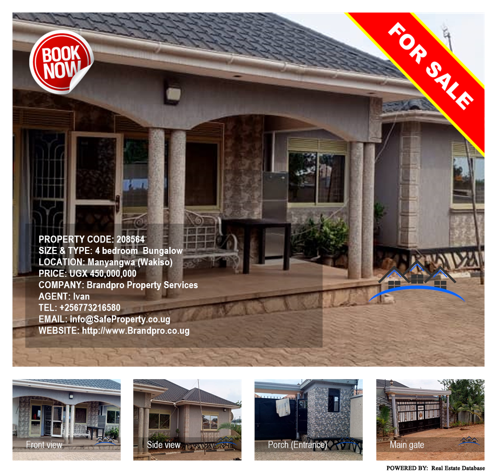 4 bedroom Bungalow  for sale in Manyangwa Wakiso Uganda, code: 208564