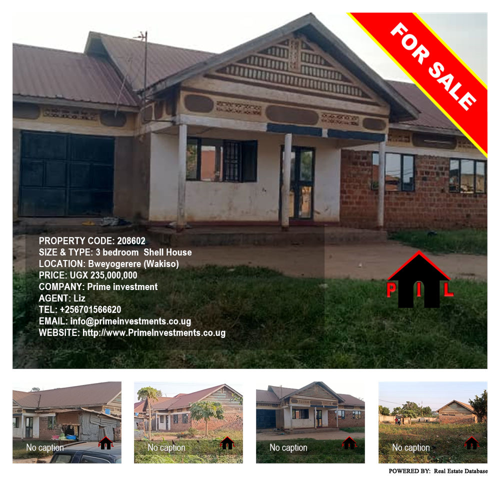 3 bedroom Shell House  for sale in Bweyogerere Wakiso Uganda, code: 208602