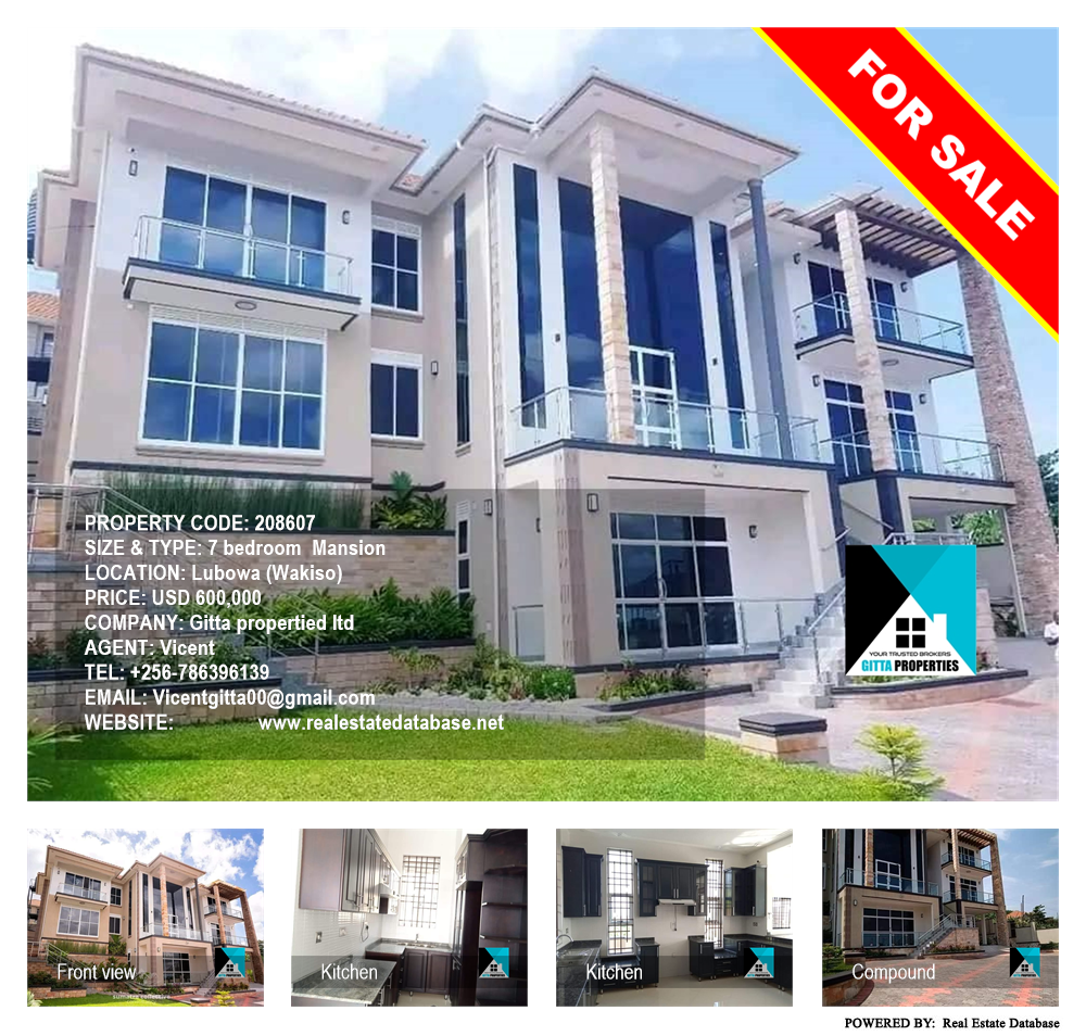 7 bedroom Mansion  for sale in Lubowa Wakiso Uganda, code: 208607