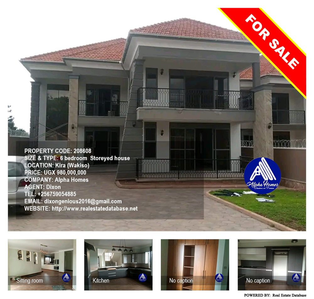 6 bedroom Storeyed house  for sale in Kira Wakiso Uganda, code: 208608