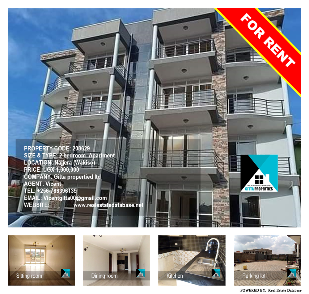 2 bedroom Apartment  for rent in Najjera Wakiso Uganda, code: 208629