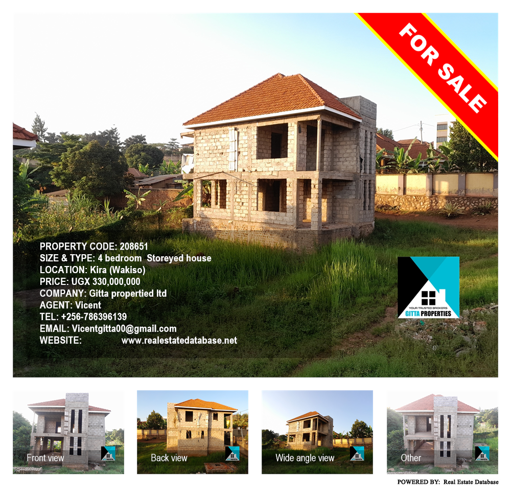 4 bedroom Storeyed house  for sale in Kira Wakiso Uganda, code: 208651