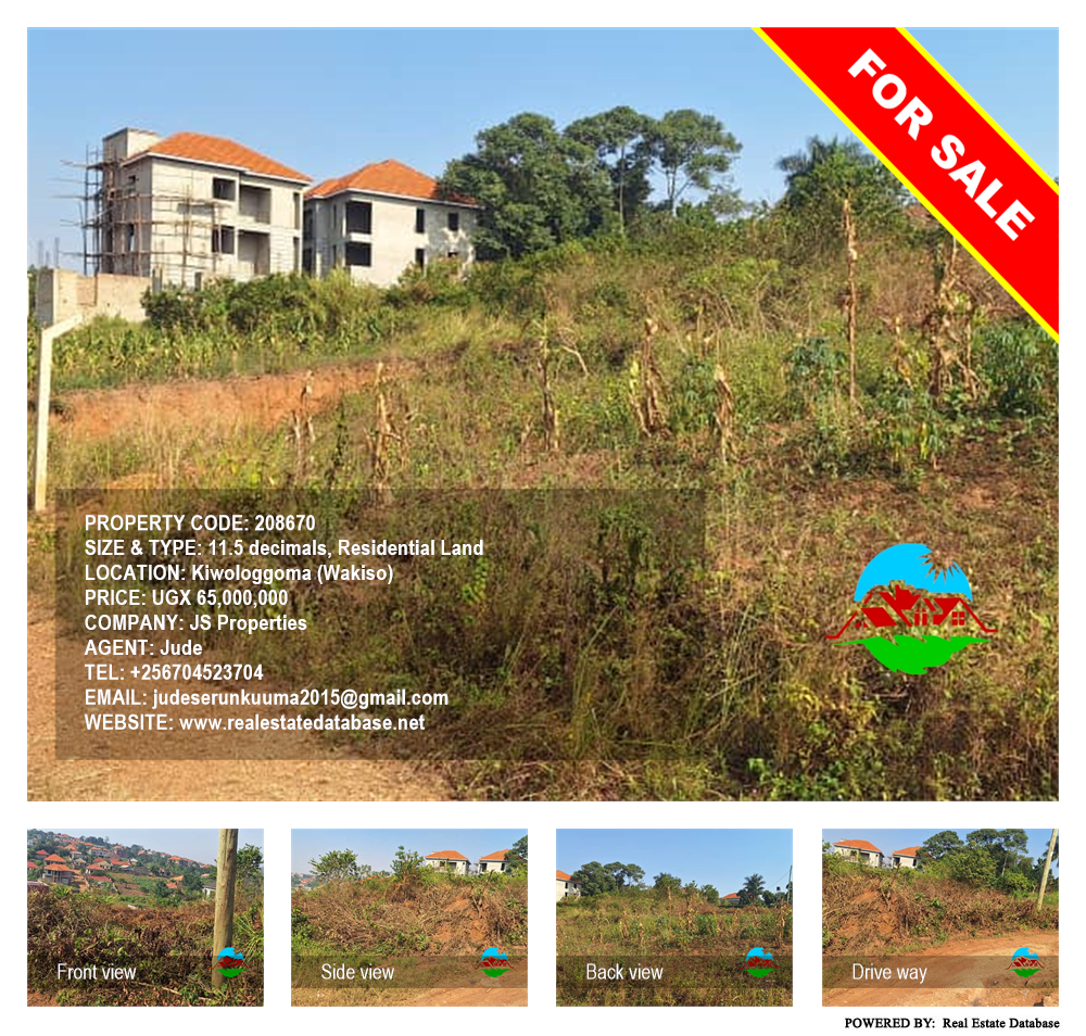 Residential Land  for sale in Kiwologgoma Wakiso Uganda, code: 208670