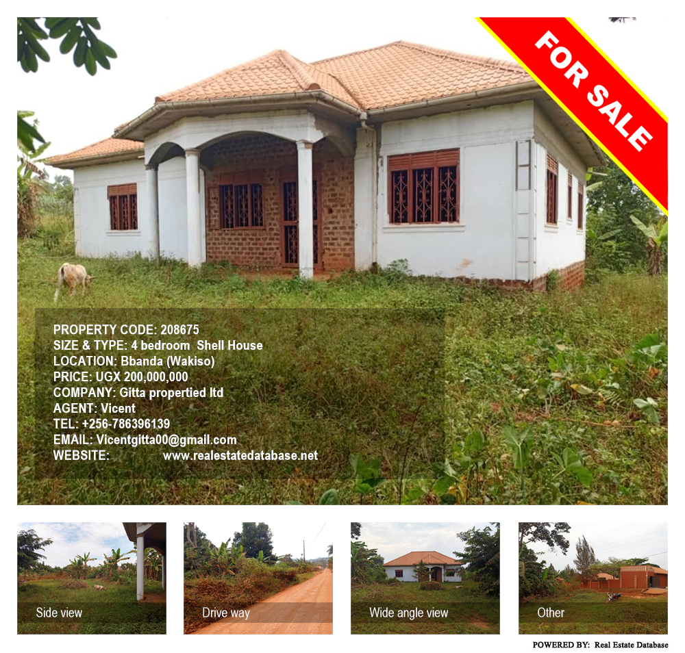 4 bedroom Shell House  for sale in Bbanda Wakiso Uganda, code: 208675