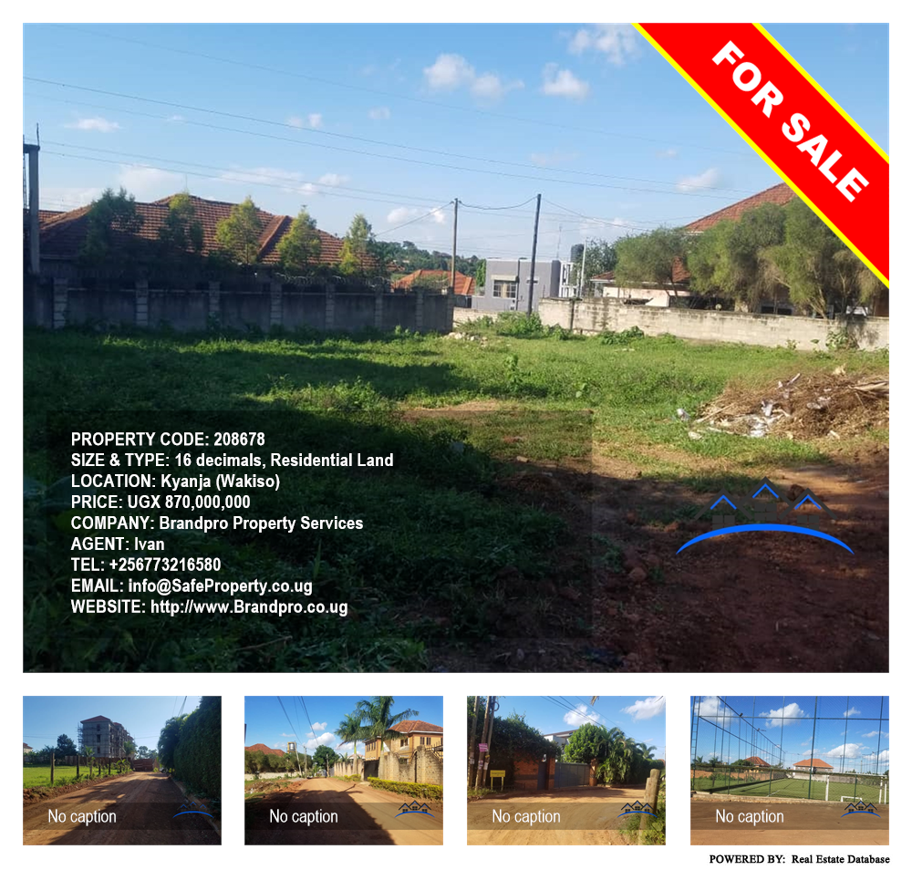 Residential Land  for sale in Kyanja Wakiso Uganda, code: 208678