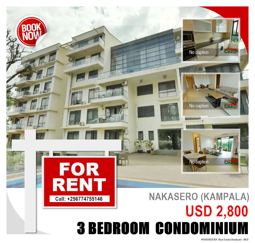 3 bedroom Condominium  for rent in Nakasero Kampala Uganda, code: 208719