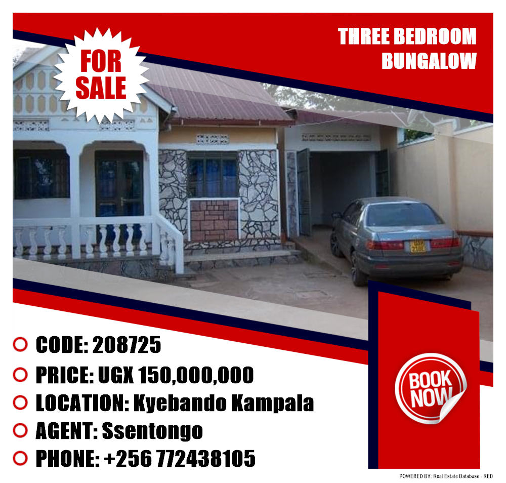 3 bedroom Bungalow  for sale in Kyebando Kampala Uganda, code: 208725