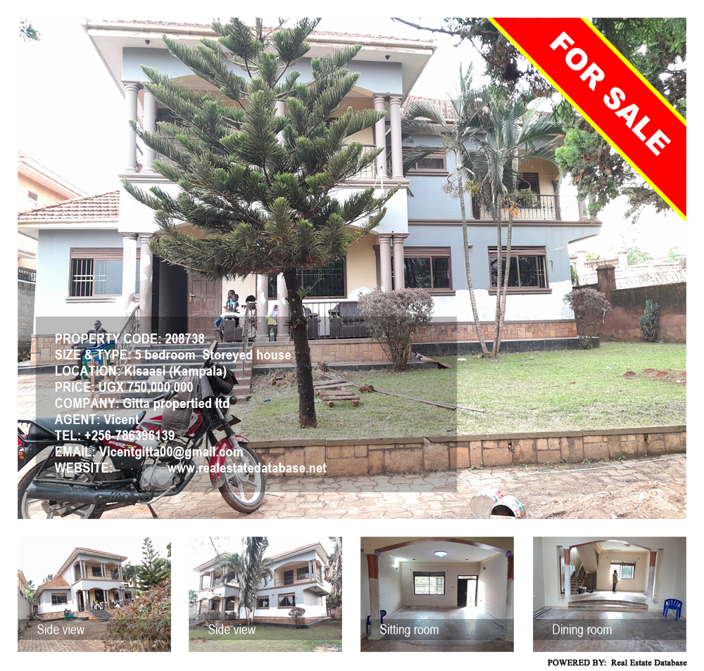 5 bedroom Storeyed house  for sale in Kisaasi Kampala Uganda, code: 208738