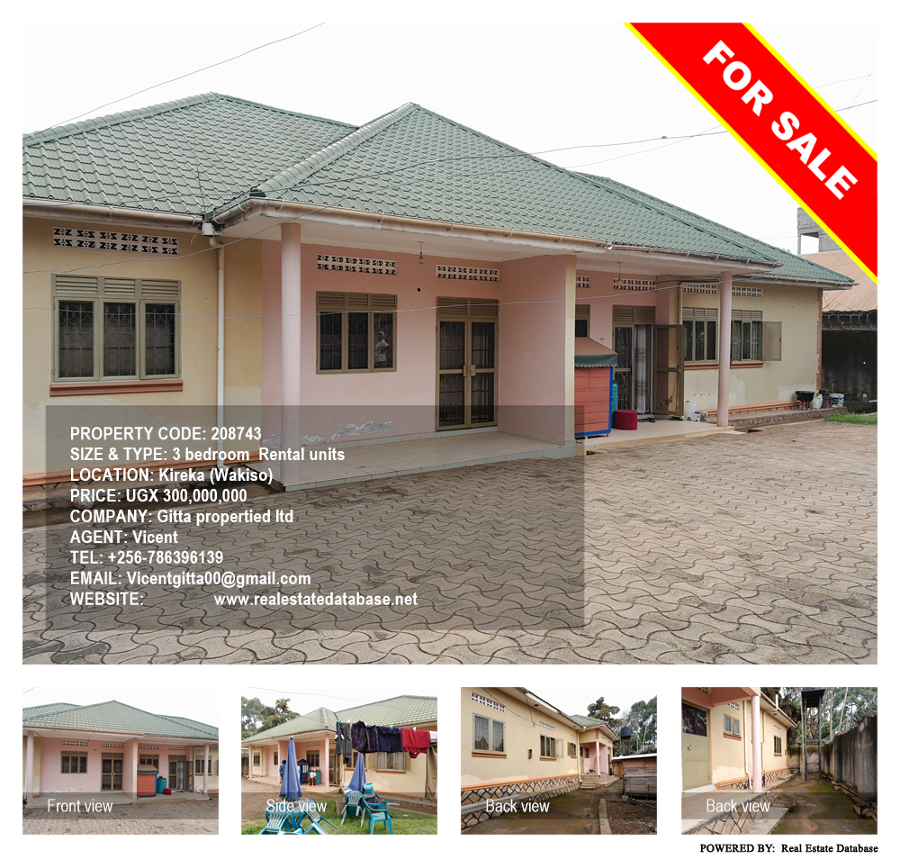 3 bedroom Rental units  for sale in Kireka Wakiso Uganda, code: 208743