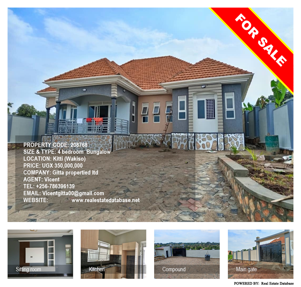 4 bedroom Bungalow  for sale in Kitti Wakiso Uganda, code: 208768