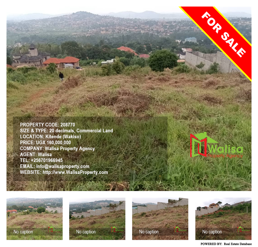 Commercial Land  for sale in Kitende Wakiso Uganda, code: 208770