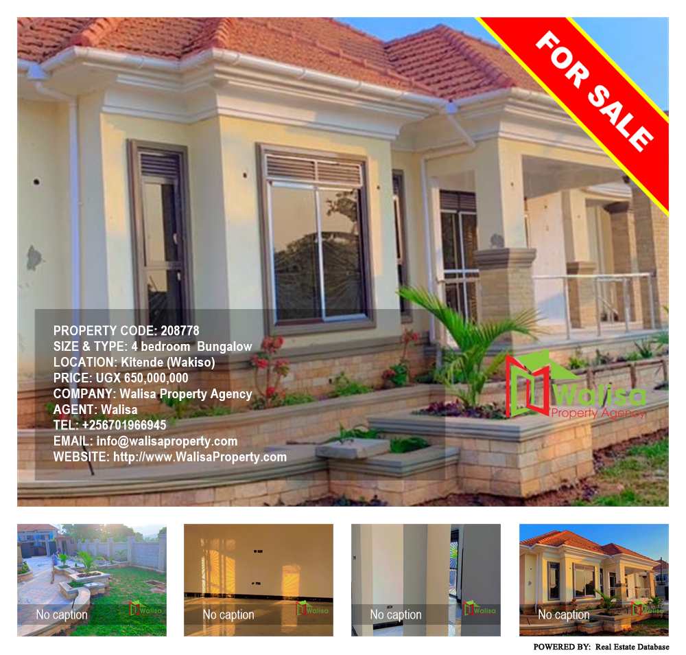 4 bedroom Bungalow  for sale in Kitende Wakiso Uganda, code: 208778