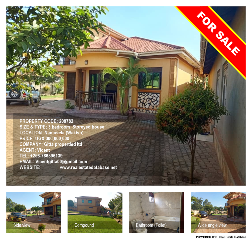 3 bedroom Storeyed house  for sale in Namusela Wakiso Uganda, code: 208782