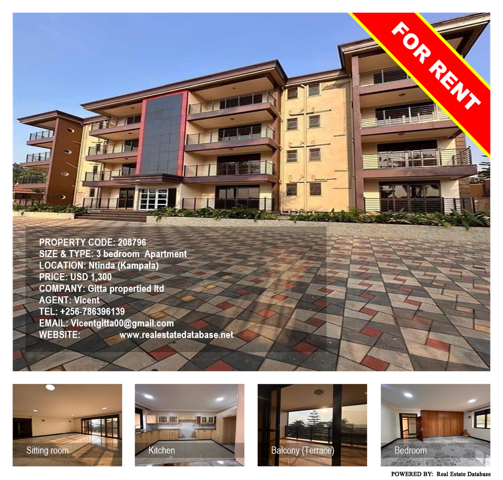 3 bedroom Apartment  for rent in Ntinda Kampala Uganda, code: 208796