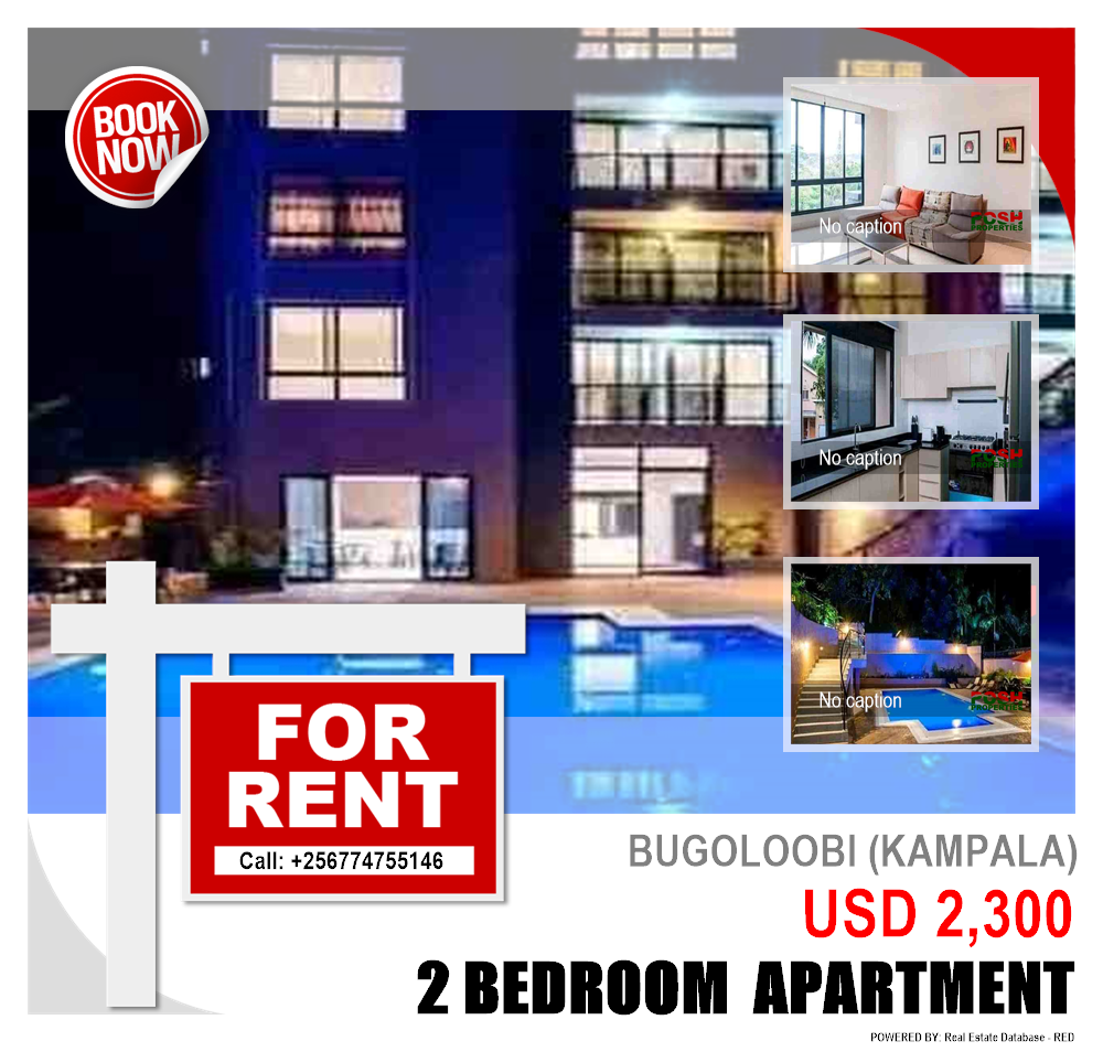 2 bedroom Apartment  for rent in Bugoloobi Kampala Uganda, code: 208803