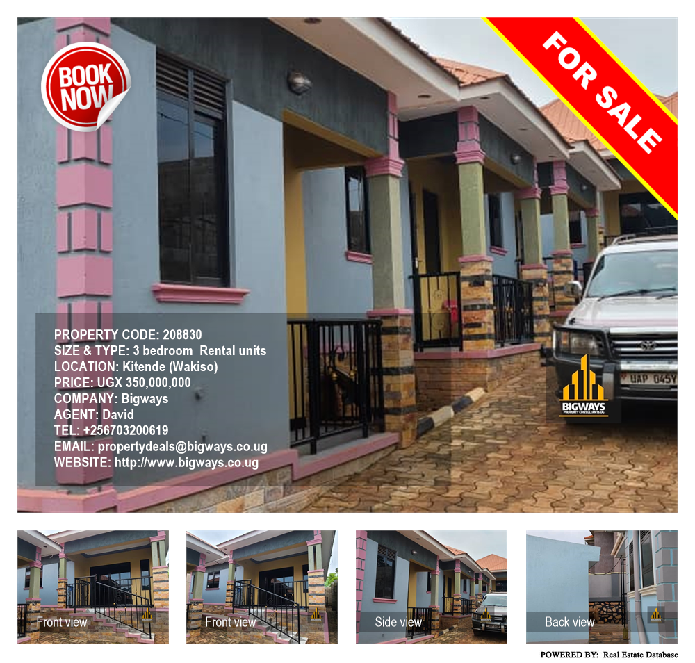 3 bedroom Rental units  for sale in Kitende Wakiso Uganda, code: 208830