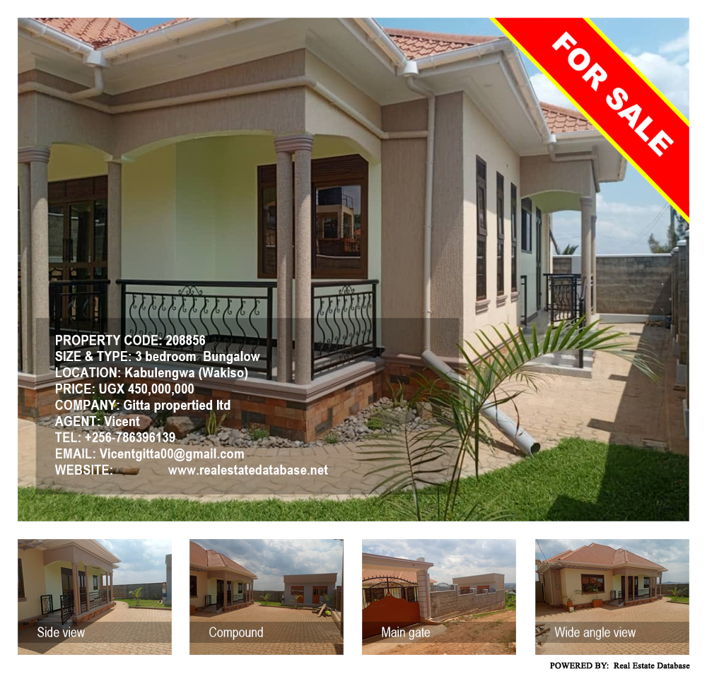 3 bedroom Bungalow  for sale in Kabulengwa Wakiso Uganda, code: 208856