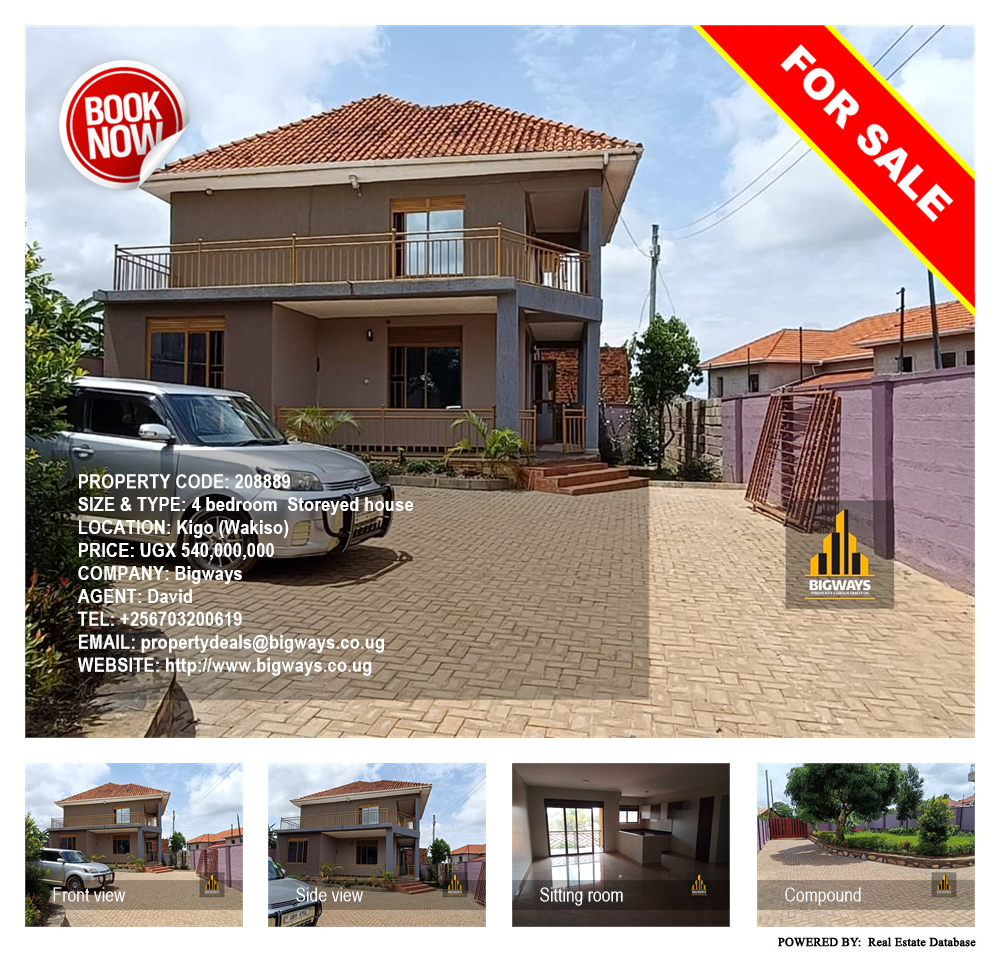 4 bedroom Storeyed house  for sale in Kigo Wakiso Uganda, code: 208889