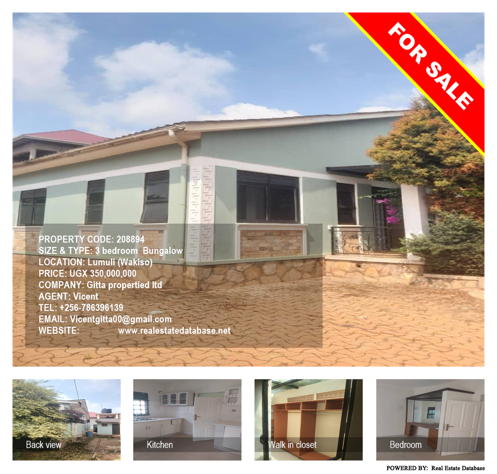 3 bedroom Bungalow  for sale in Lumuli Wakiso Uganda, code: 208894