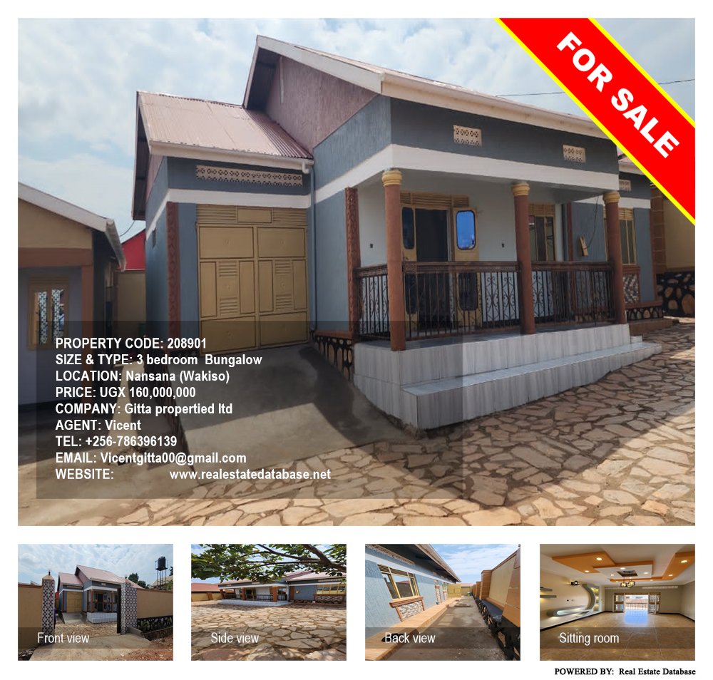 3 bedroom Bungalow  for sale in Nansana Wakiso Uganda, code: 208901