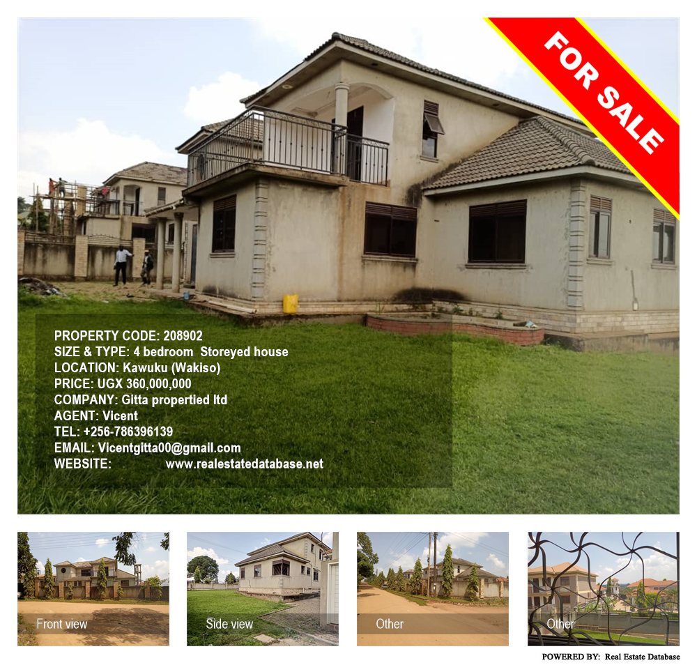 4 bedroom Storeyed house  for sale in Kawuku Wakiso Uganda, code: 208902