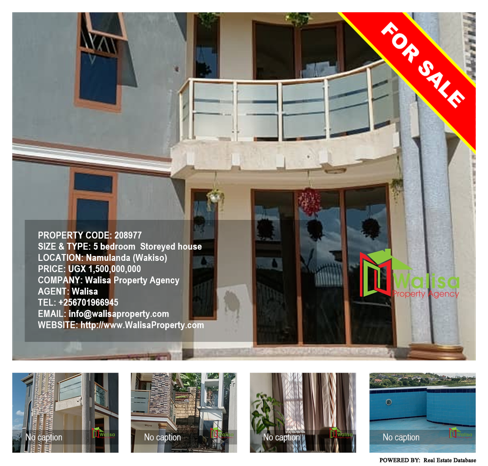 5 bedroom Storeyed house  for sale in Namulanda Wakiso Uganda, code: 208977