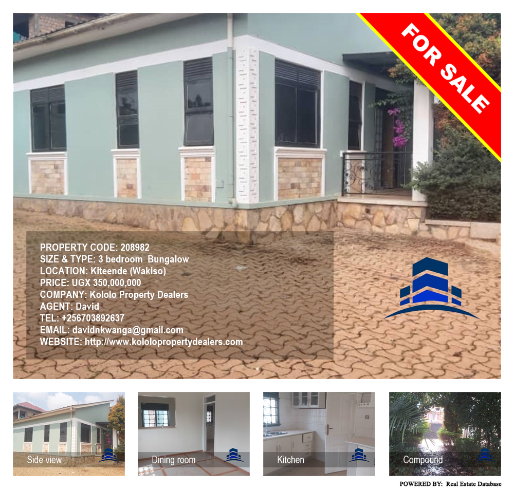 3 bedroom Bungalow  for sale in Kiteende Wakiso Uganda, code: 208982