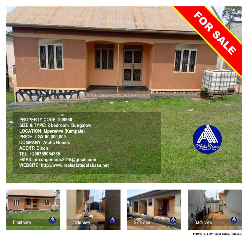 2 bedroom Bungalow  for sale in Mpererwe Kampala Uganda, code: 208986