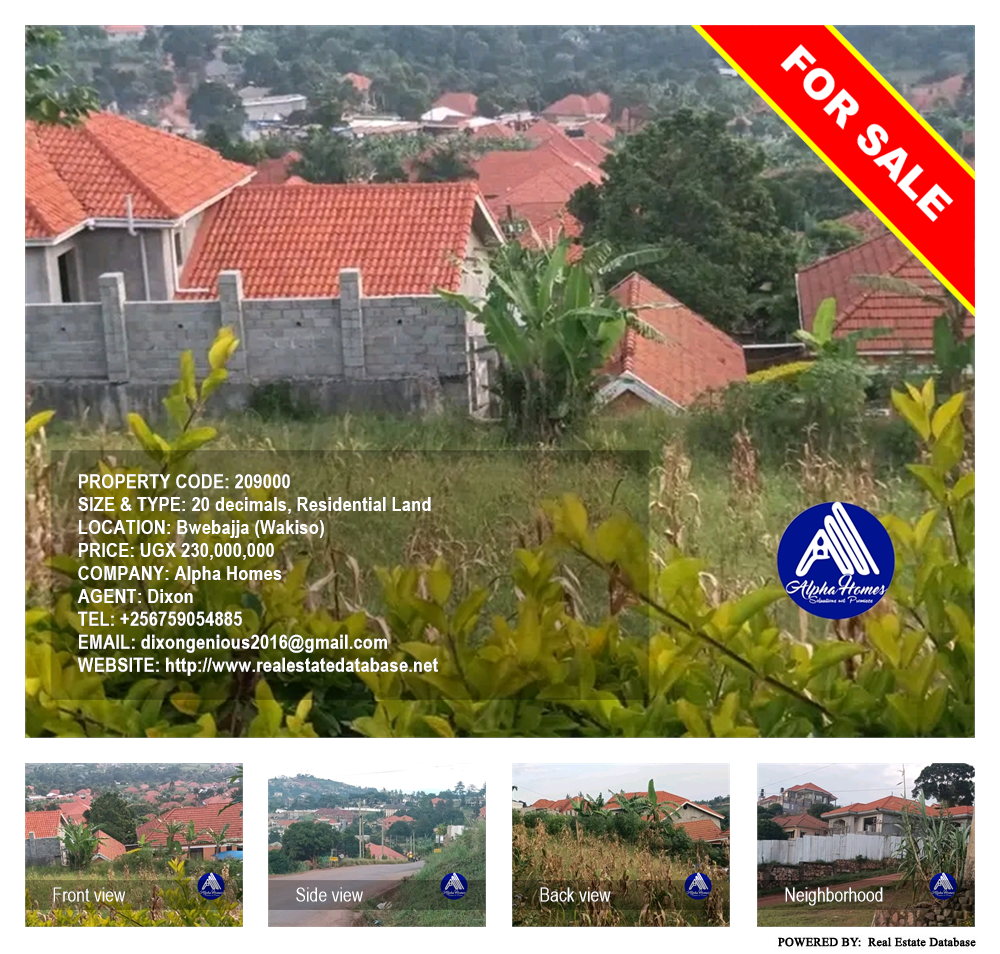 Residential Land  for sale in Bwebajja Wakiso Uganda, code: 209000