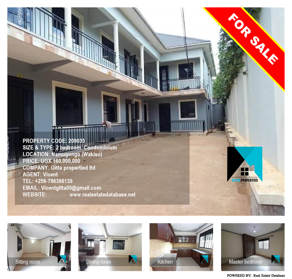 2 bedroom Condominium  for sale in Namugongo Wakiso Uganda, code: 209035