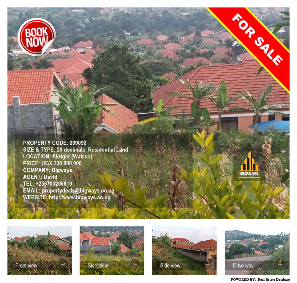 Residential Land  for sale in Akright Wakiso Uganda, code: 209092