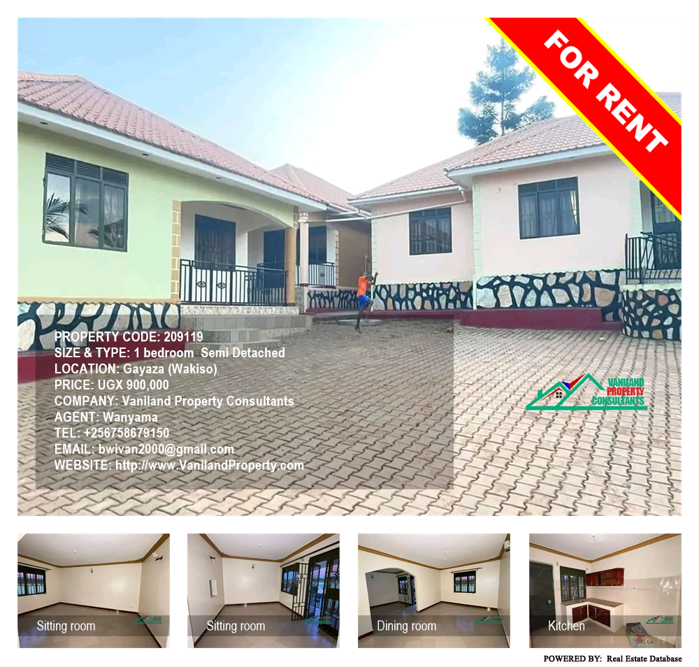 1 bedroom Semi Detached  for rent in Gayaza Wakiso Uganda, code: 209119