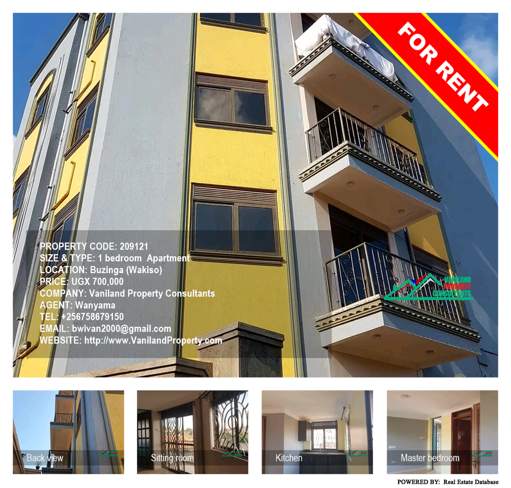 1 bedroom Apartment  for rent in Buzinga Wakiso Uganda, code: 209121