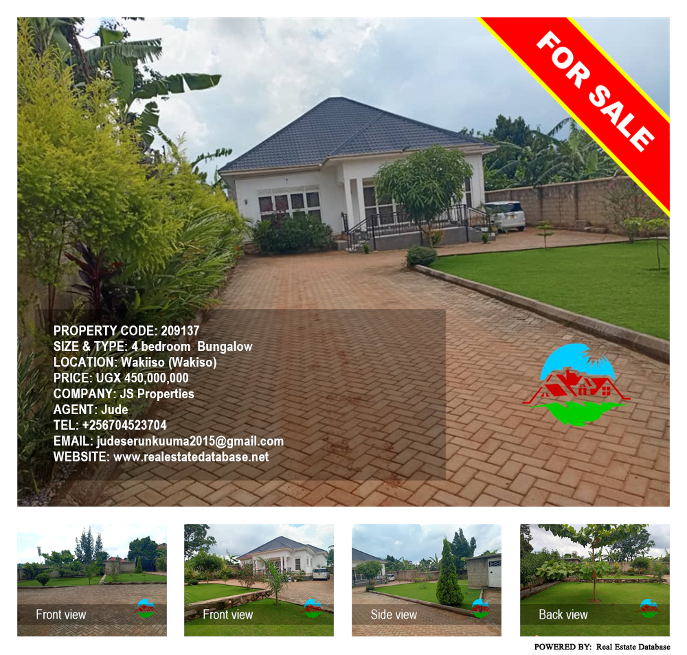 4 bedroom Bungalow  for sale in Wakiiso Wakiso Uganda, code: 209137