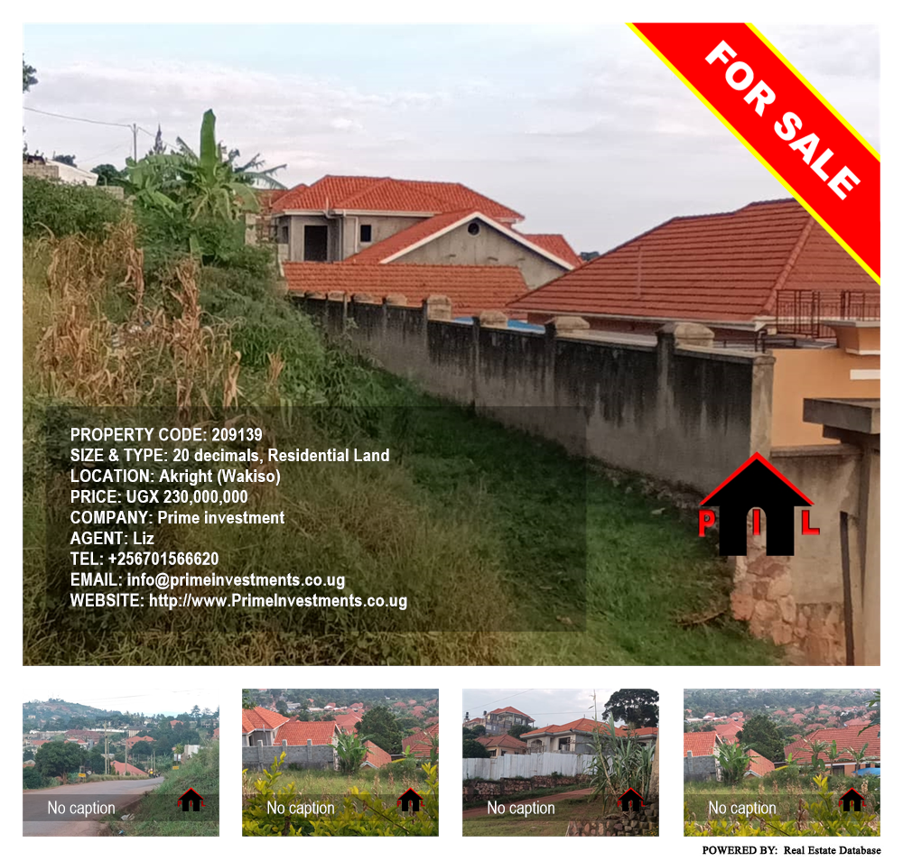 Residential Land  for sale in Akright Wakiso Uganda, code: 209139