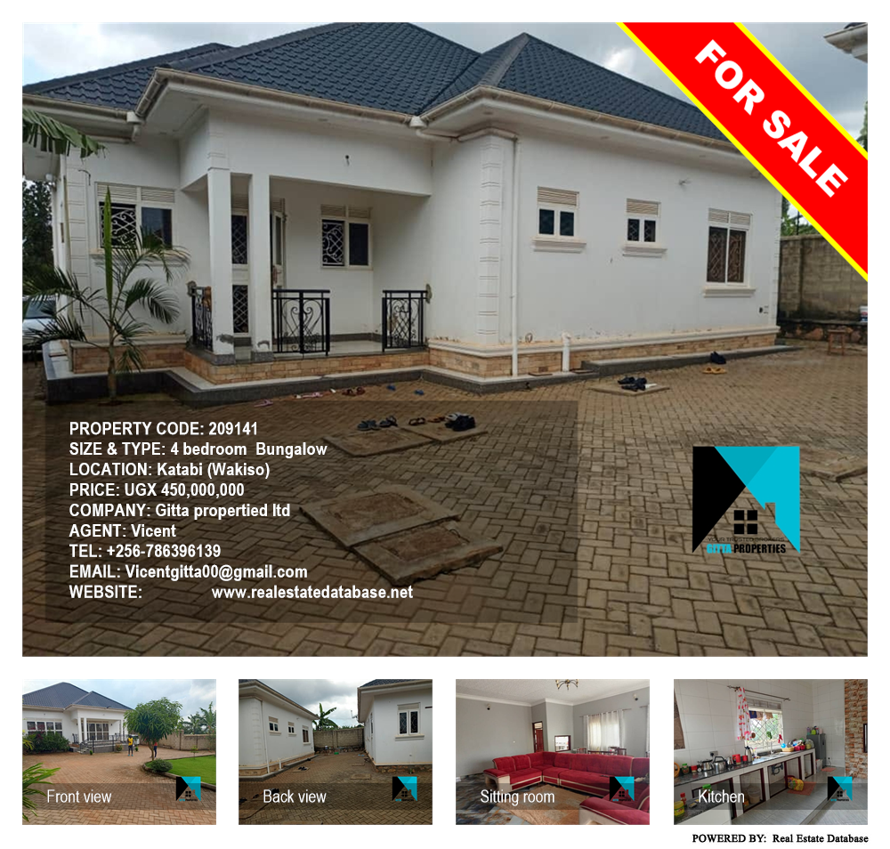 4 bedroom Bungalow  for sale in Katabi Wakiso Uganda, code: 209141