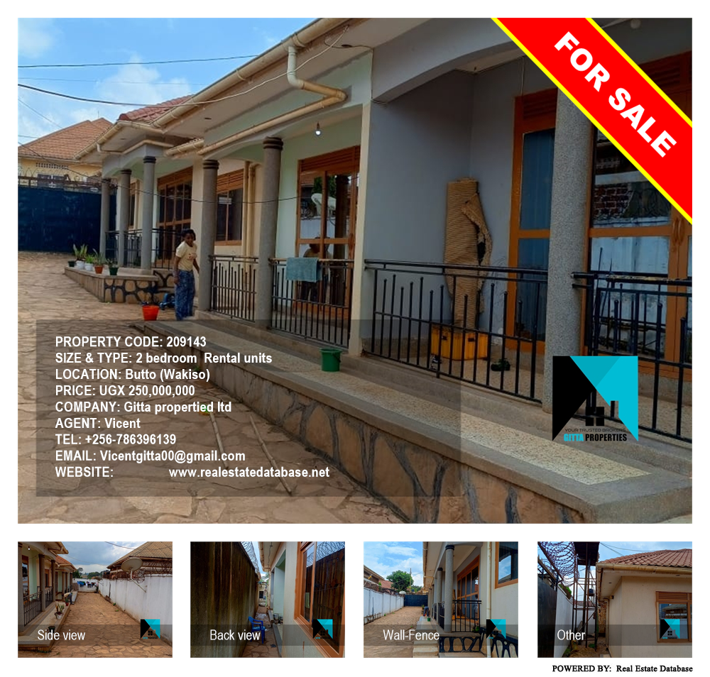 2 bedroom Rental units  for sale in Butto Wakiso Uganda, code: 209143