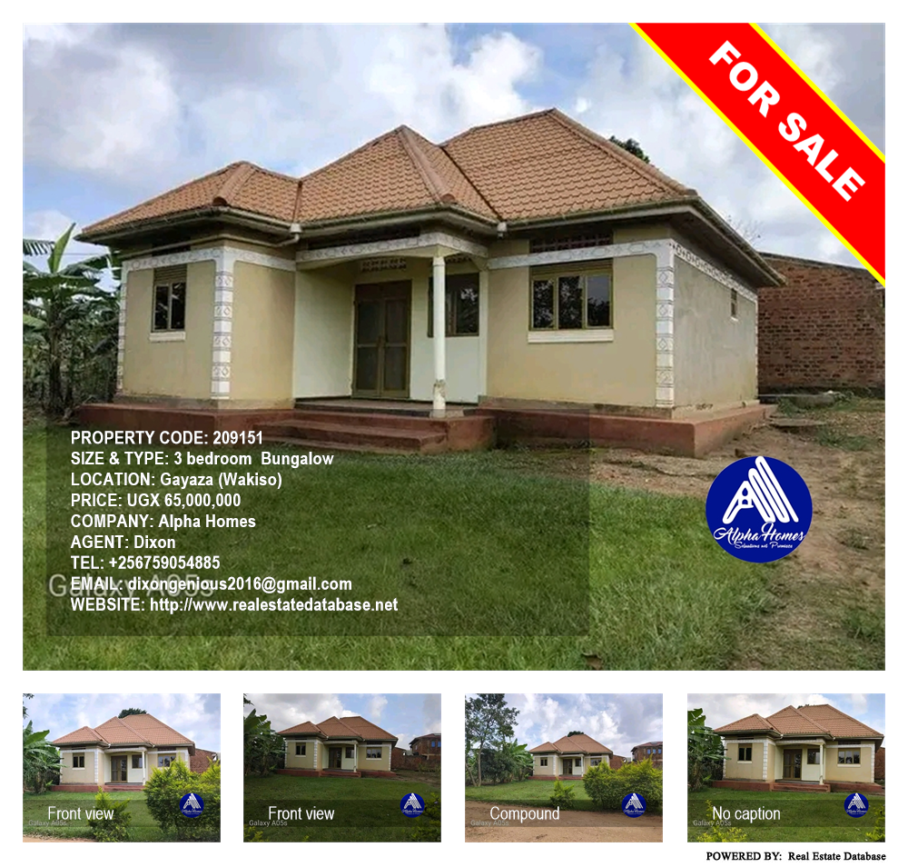 3 bedroom Bungalow  for sale in Gayaza Wakiso Uganda, code: 209151