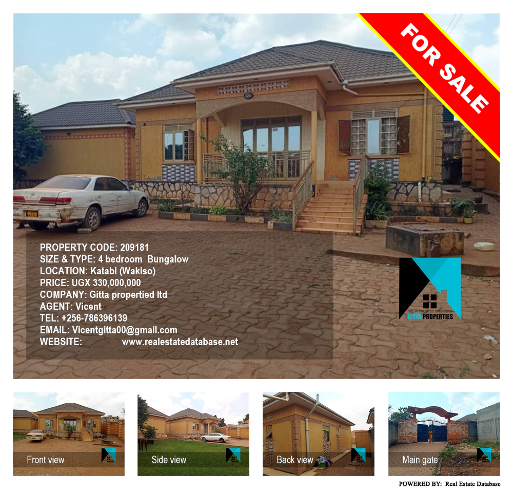 4 bedroom Bungalow  for sale in Katabi Wakiso Uganda, code: 209181