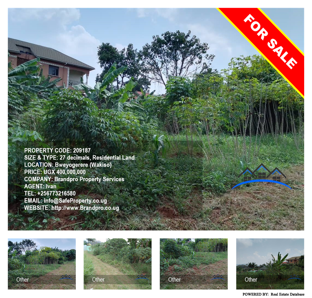 Residential Land  for sale in Bweyogerere Wakiso Uganda, code: 209187