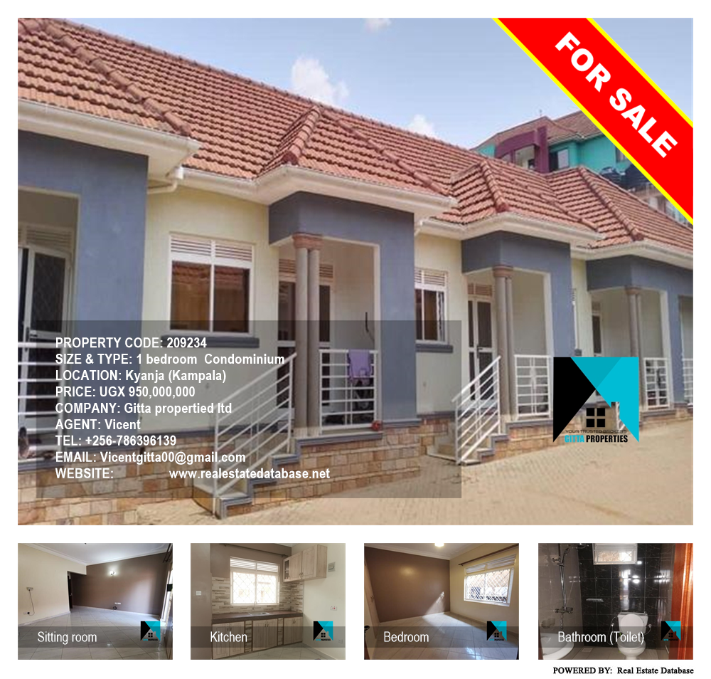 1 bedroom Condominium  for sale in Kyanja Kampala Uganda, code: 209234