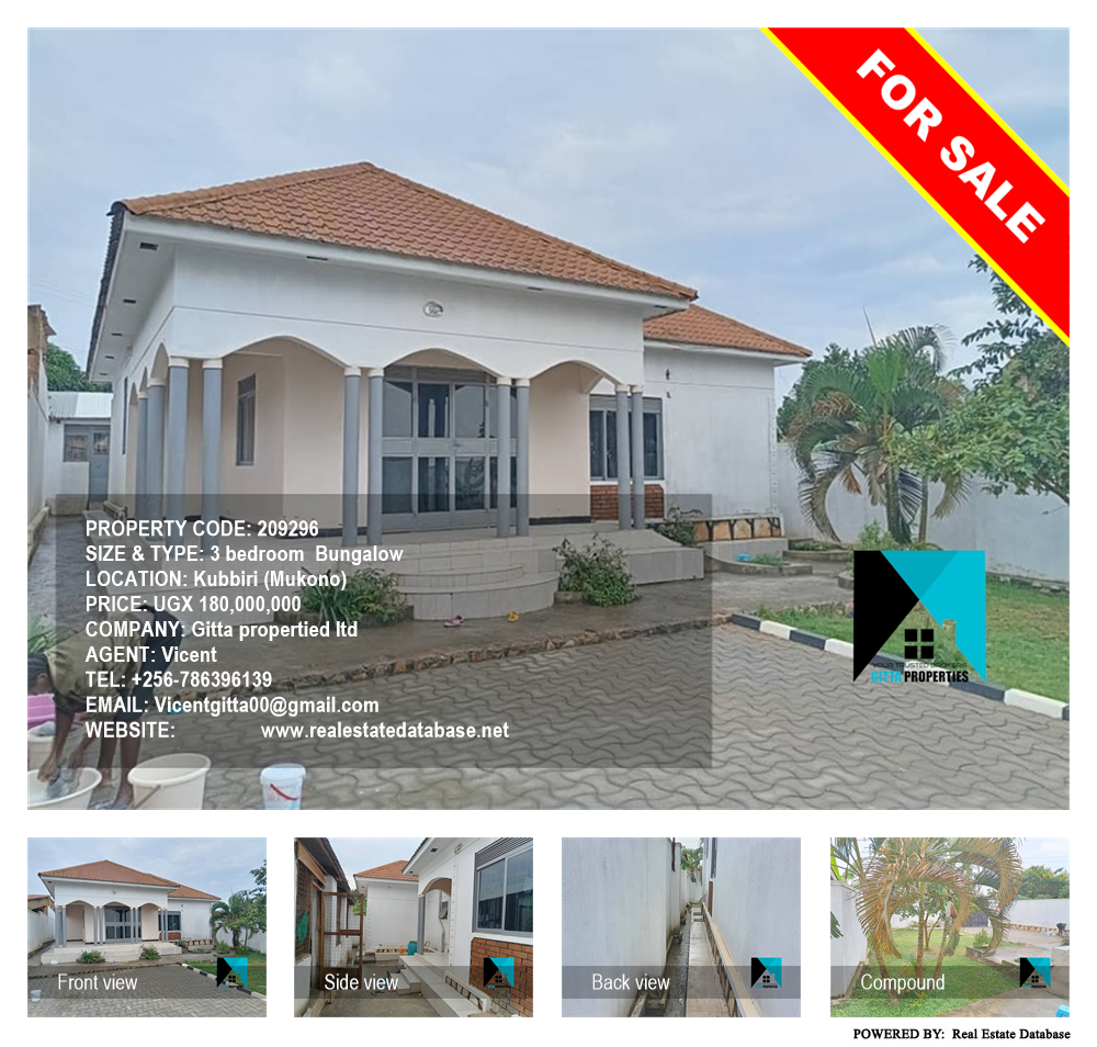 3 bedroom Bungalow  for sale in Kubbiri Mukono Uganda, code: 209296