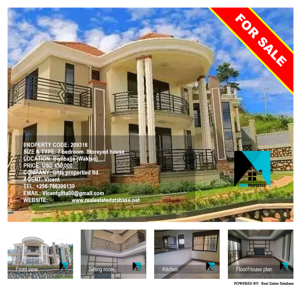 7 bedroom Storeyed house  for sale in Bwebajja Wakiso Uganda, code: 209316